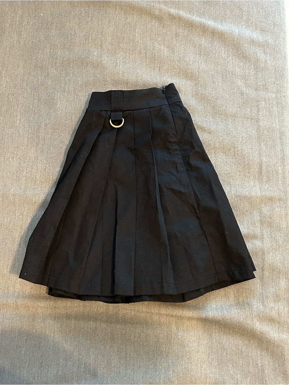 Forever 21 Black Pleated A-Line Skirt with D-Ring